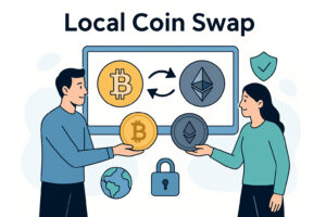 Local Coin Swap: peer-to-peer cryptocurrency exchange between two users with security elements