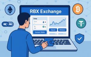 User connects wallet to RBX Exchange for crypto swapping