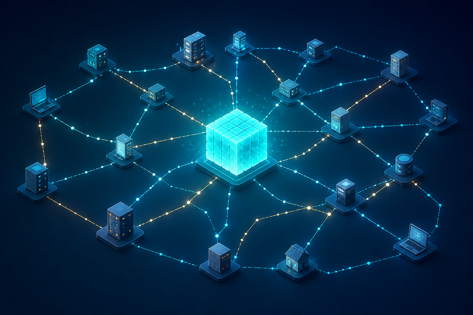 Inhaltsblöcke in einem Peer-to-Peer-Netz aus Knoten