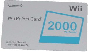 Nintendo Wii points card
